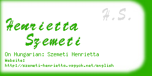 henrietta szemeti business card